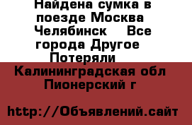 Найдена сумка в поезде Москва -Челябинск. - Все города Другое » Потеряли   . Калининградская обл.,Пионерский г.